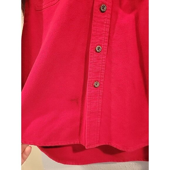 Moose Creek Mens Brushed Cotton Medium Long Sleeve Button Up Red - Picture 5 of 7